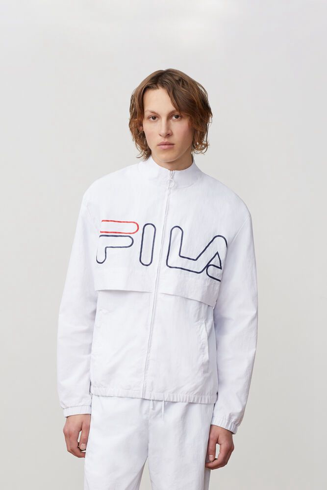 Fila Dani Woven Jacket White - Mens - 01598HDVU